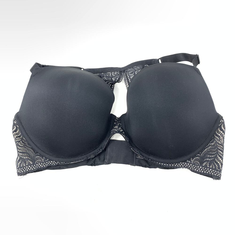 Paramour Bra Women's Size 40DD Carolina Seamless Plunge T-Back Black